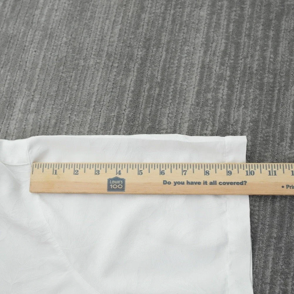 Batik‎ Bay Shirt Men Vintage Button Up White Pocket Easy Care Rayon Casual XL